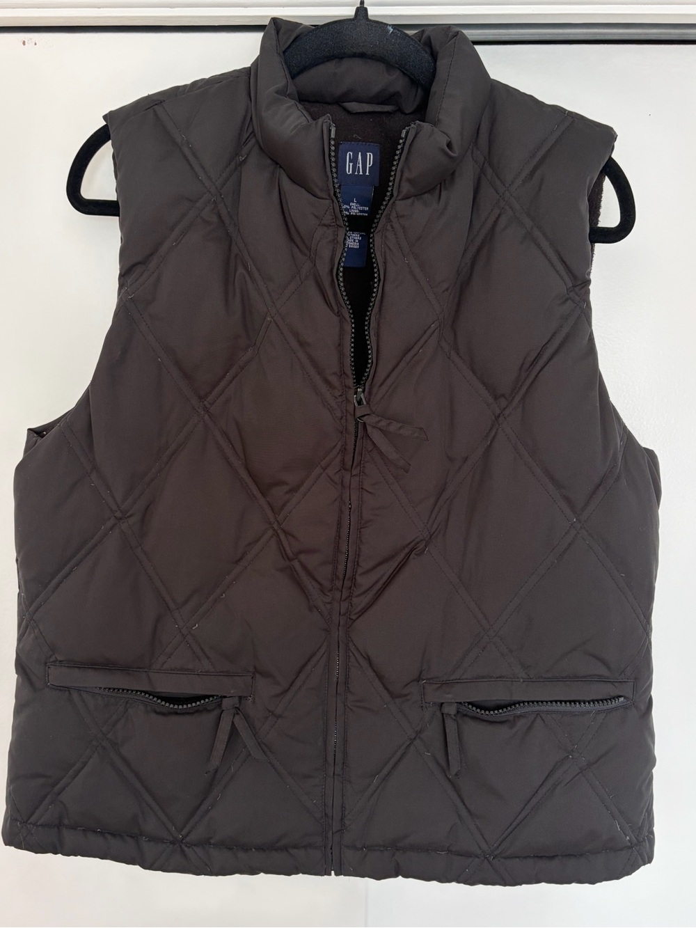Women’s L | GAP Black Quilted Puffer Vest